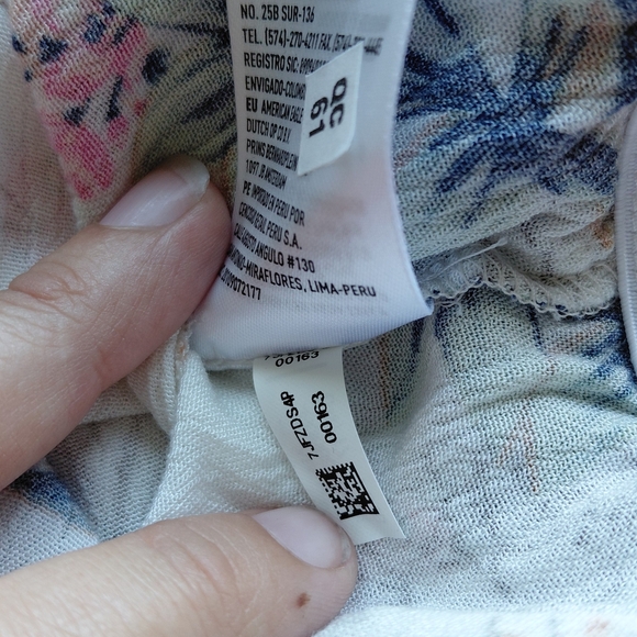 American Eagle Outfitters Floral Off-Shoulder Blouse - Pink and Blue - Picture 7 of 7